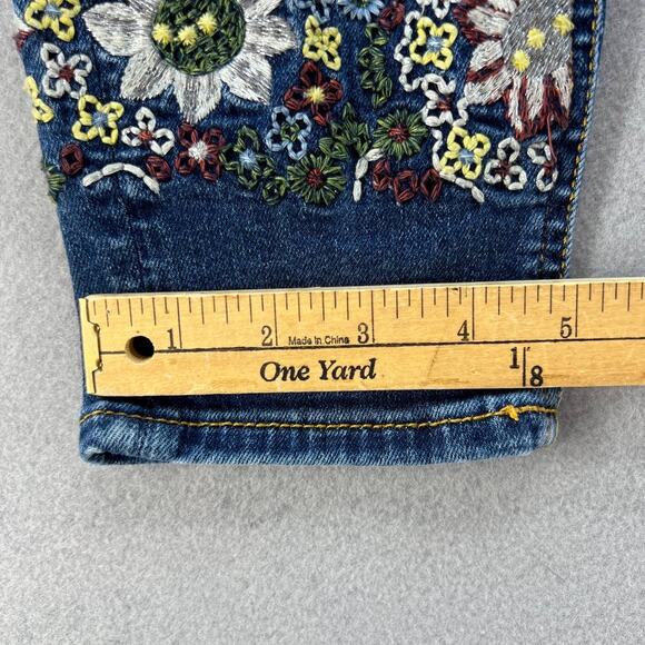 Miss Me Women's Ankle Skinny Size 27 (4)  Medium Denim Wash Embroidered Ankles - Picture 6 of 12